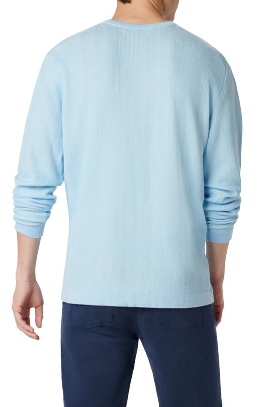 Shop Bugatchi Cotton & Silk Crewneck Sweater In Sky