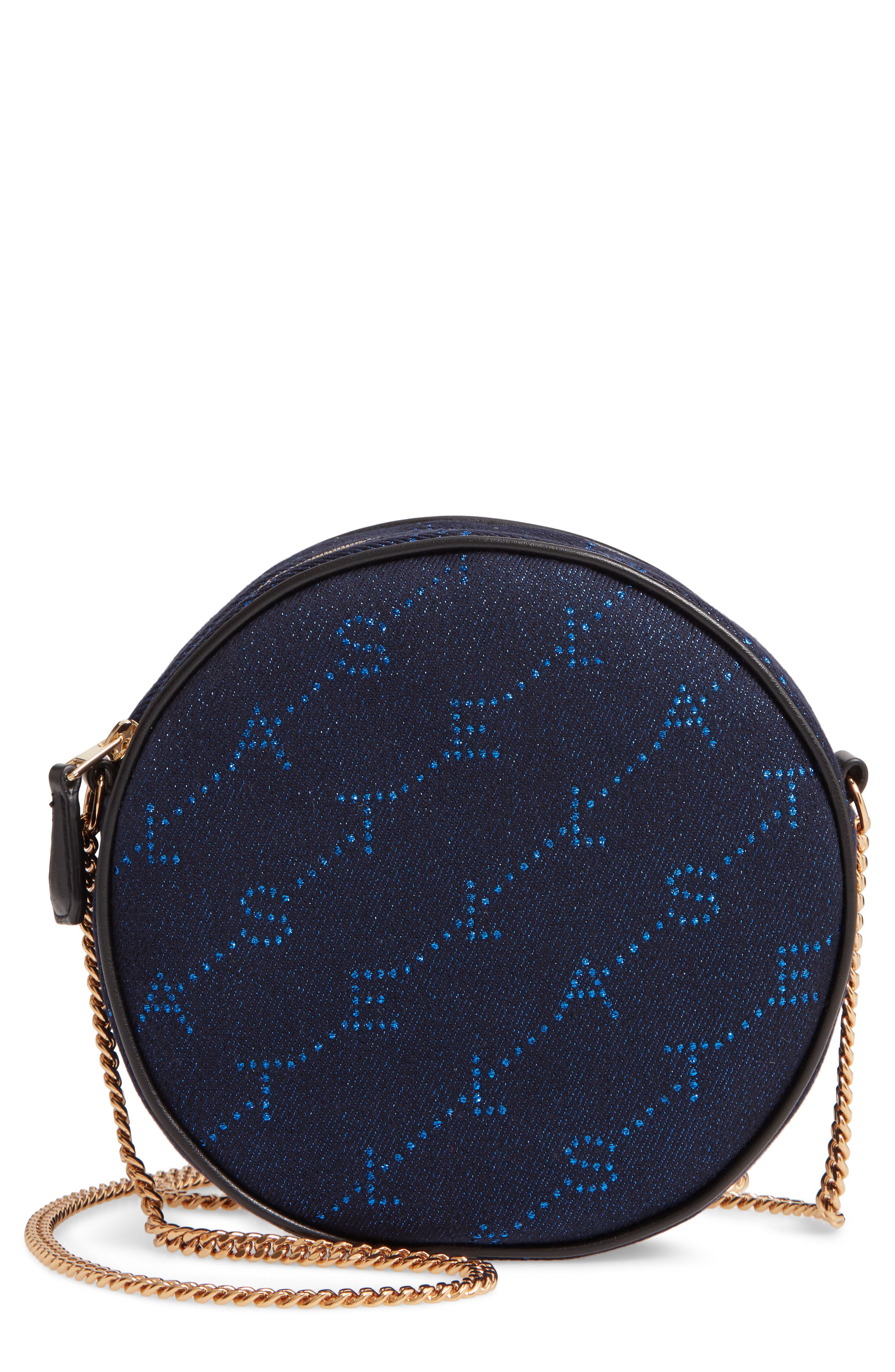 Stella Mccartney Bags Mini Monogram Metallic Round Bag