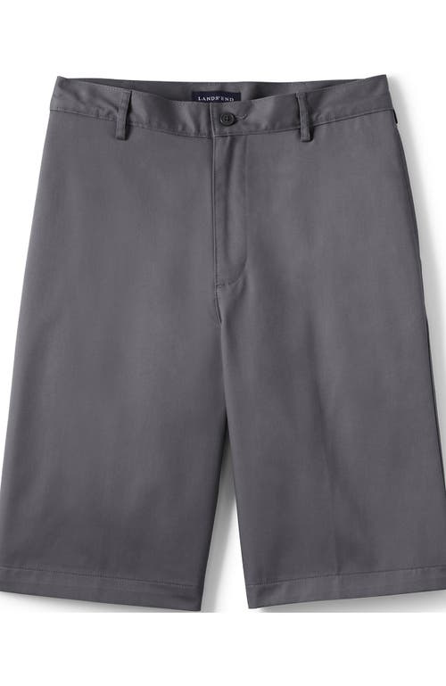 Shop Lands' End School Uniform Young  Plain Front Blend Chino Shorts In Arctic Gray