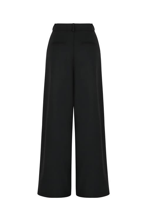 Shop Nocturne Pleated High-waisted Pants In Black