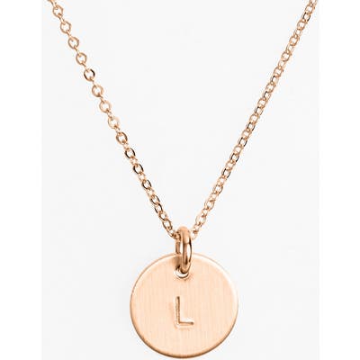 Nashelle 14K-Rose Gold Fill Initial Mini Disc Necklace