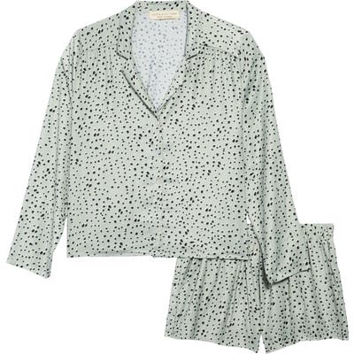 Saltwater Luxe Floral Short Pajamas, Green