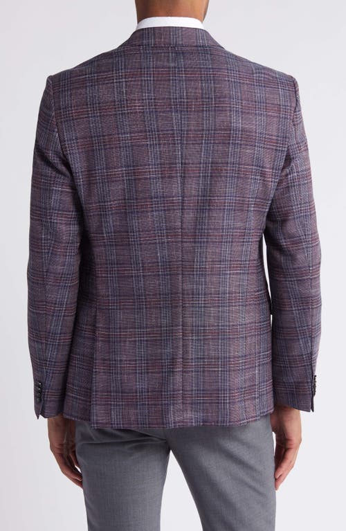 Shop Hugo Boss Boss Hutson Plaid Wool Blend Sport Coat In Dark Red