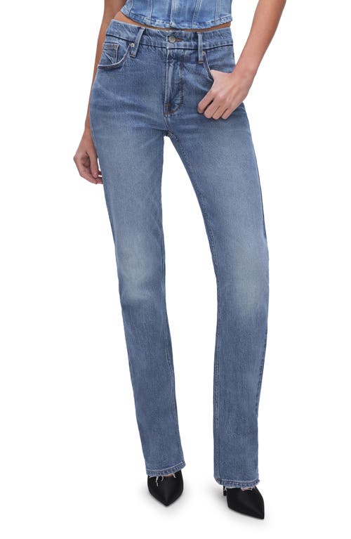 Good American Icon High Waist Straight Leg Jeans Indigo575 at Nordstrom,
