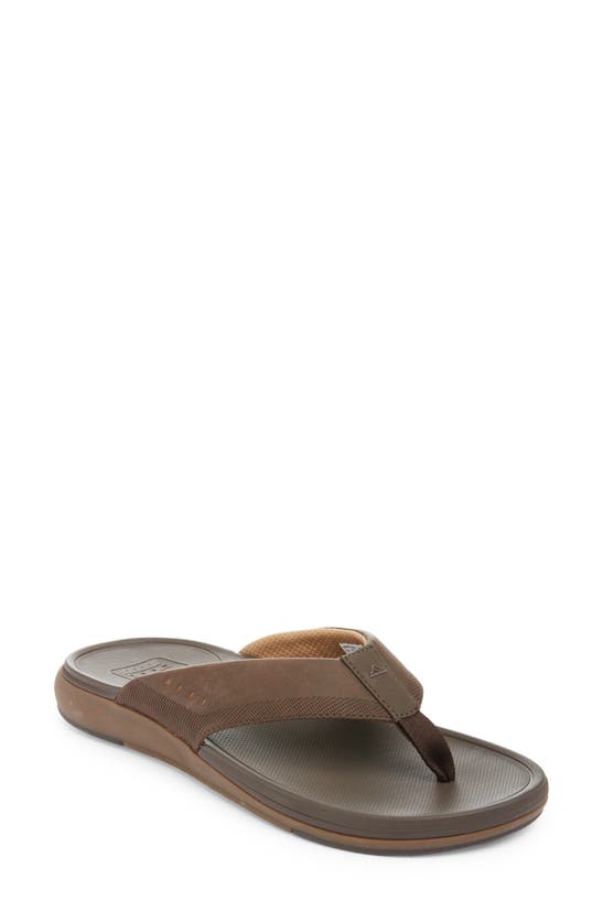 Shop Reef Cushion Norte Flip Flop In Dark Brown