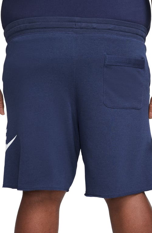 Shop Nike Club Alumni Sweat Shorts In Midnight Navy/white/white