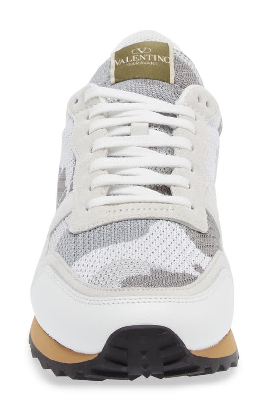 Shop Valentino Rockrunner Sneaker In 52x-grey/ Bianco/ Beige