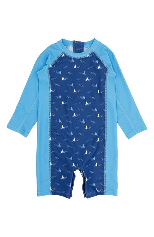 Shop Feather 4 Arrow Kids' Shorebreak Long Sleeve One-piece Rashguard Swimsuit In Seaside Blue