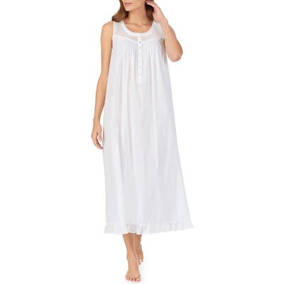 Eileen West Swiss Dot Cotton Nightgown, White