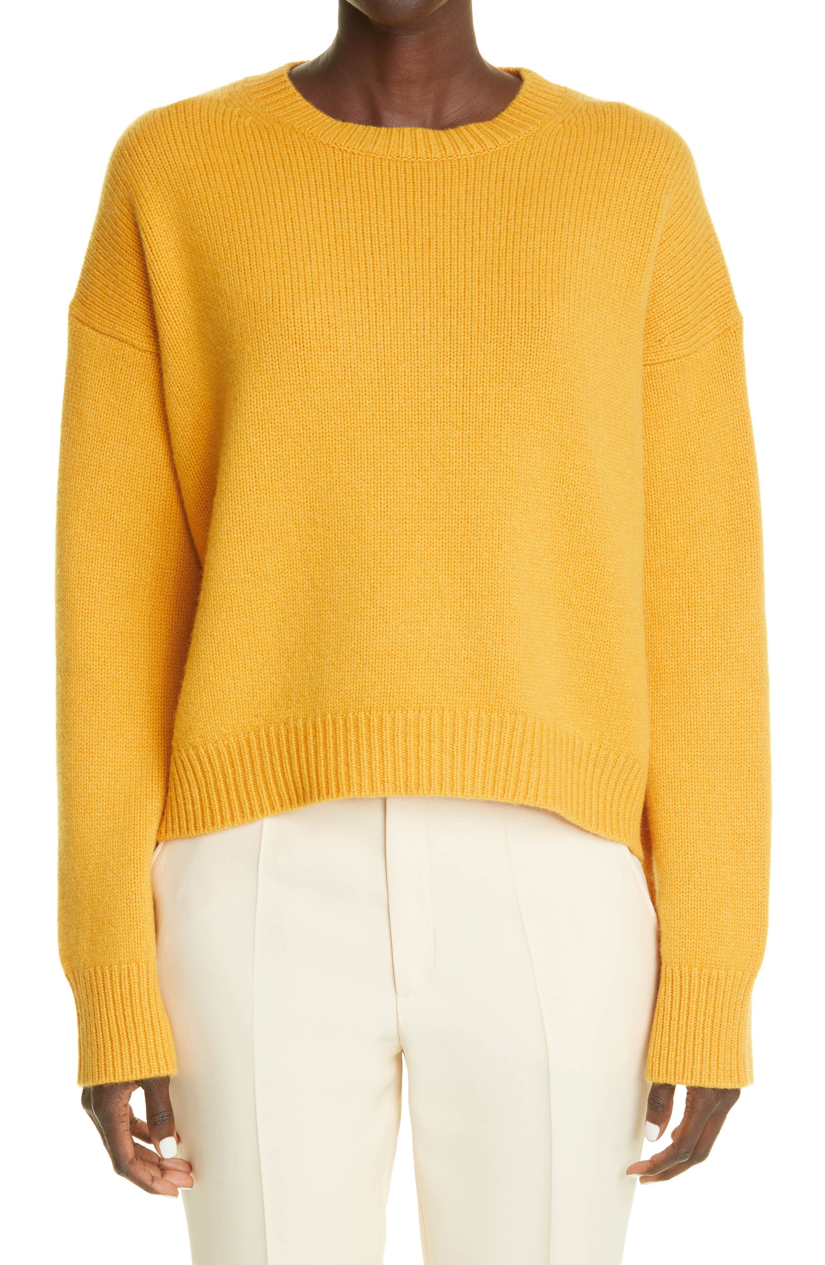 yellow cashmere sweater womens