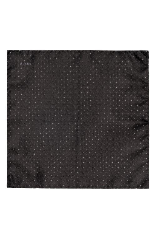 Shop Eton Evening Silk Pocket Square In Black