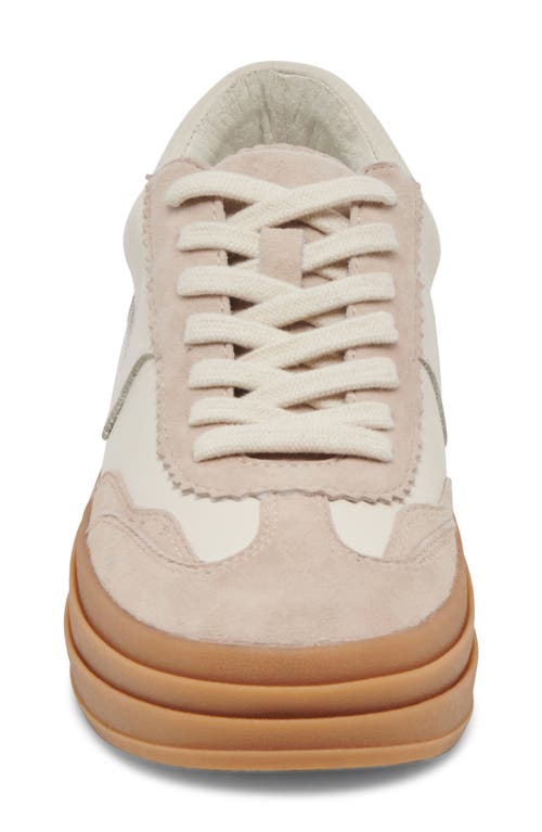 Shop Dolce Vita Notice X Platform Sneaker In Ivory Multi Suede