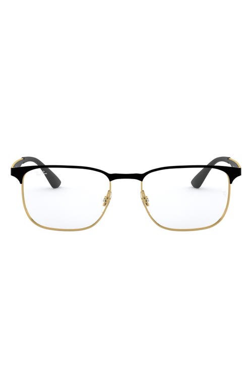 Ray-Ban 54mm Optical Glasses in Gold/Black at Nordstrom