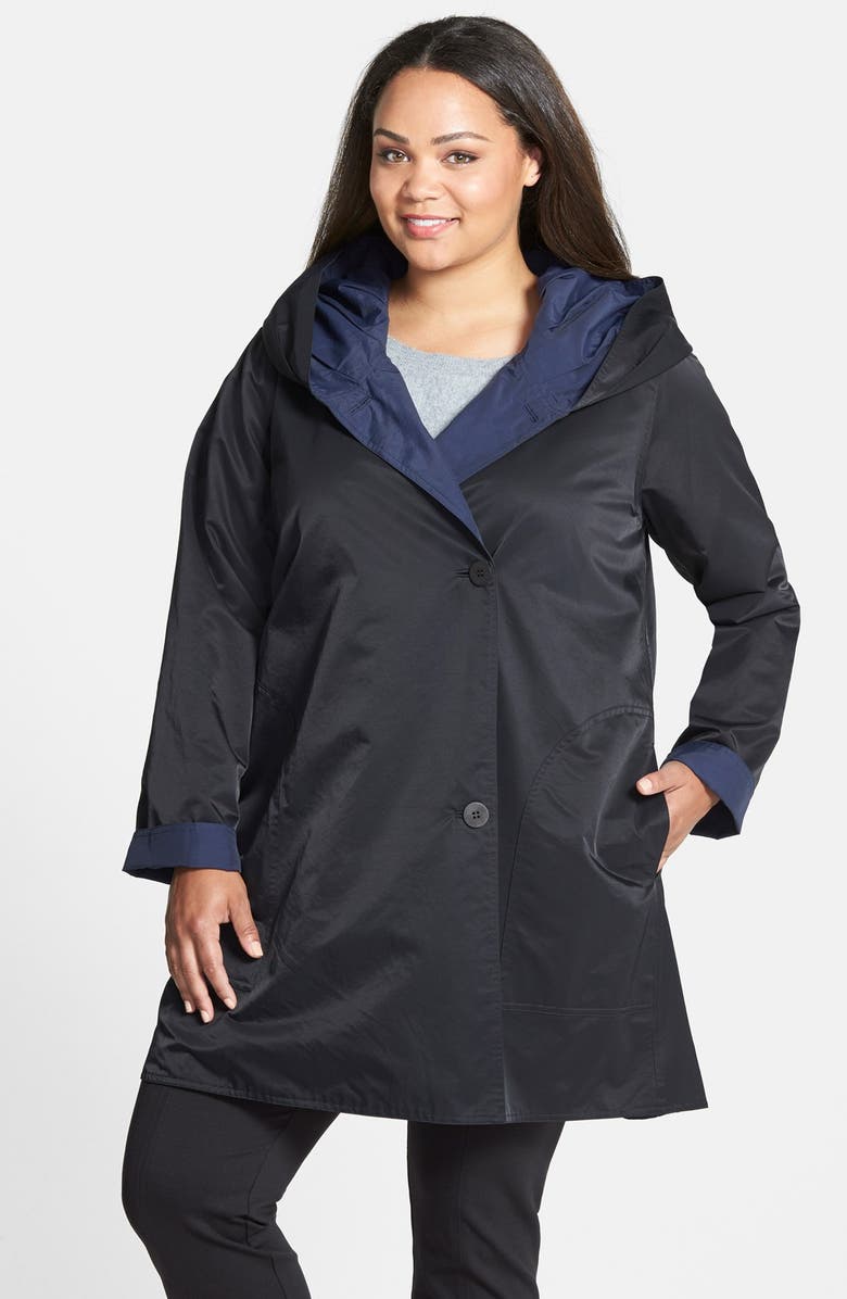 Eileen Fisher Reversible Hooded Coat (Plus Size) | Nordstrom