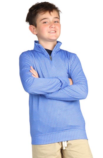 Tailorbyrd Kids' Golf Tee Quarter Zip Sweatshirt In Blue
