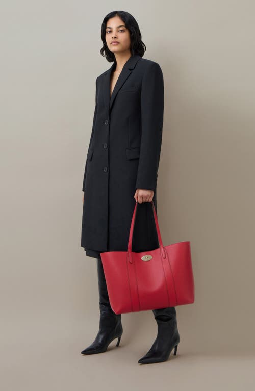 Shop Mulberry Bayswater Leather Tote In Scarlet Red