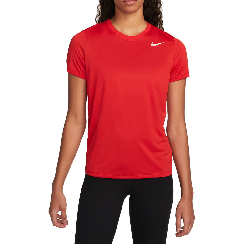 Nike Dri-fit Crewneck T-shirt In Red