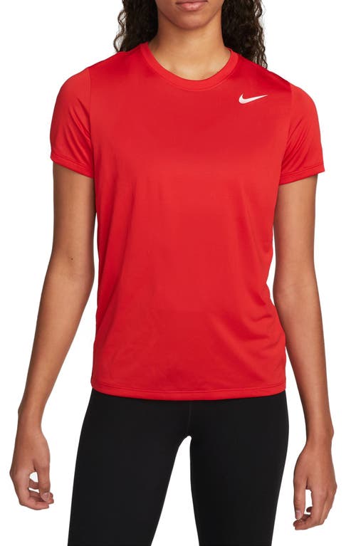 Shop Nike Dri-fit Crewneck T-shirt In 657university Red/white