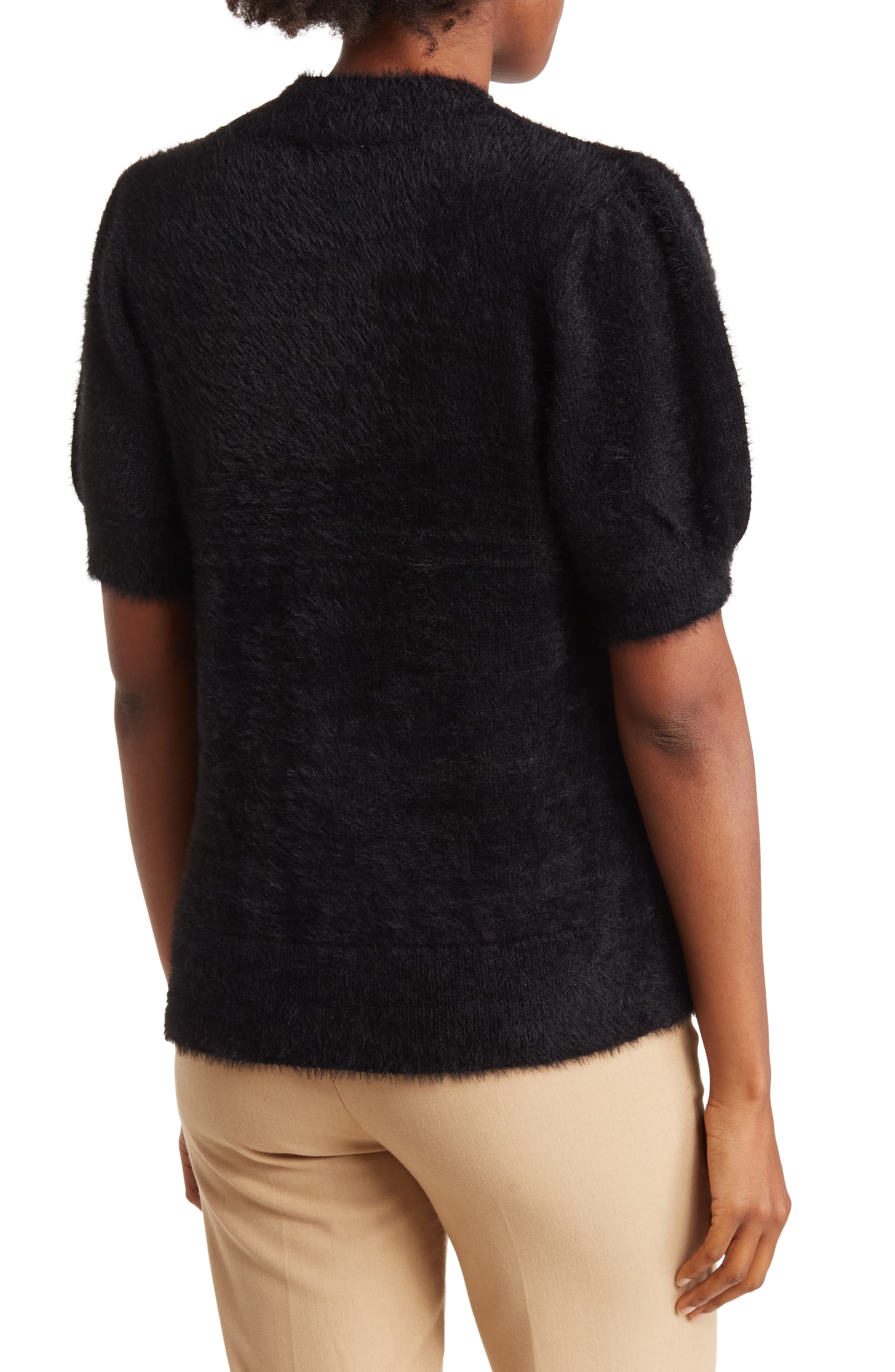CeCe Mock Neck Eyelash Sweater 