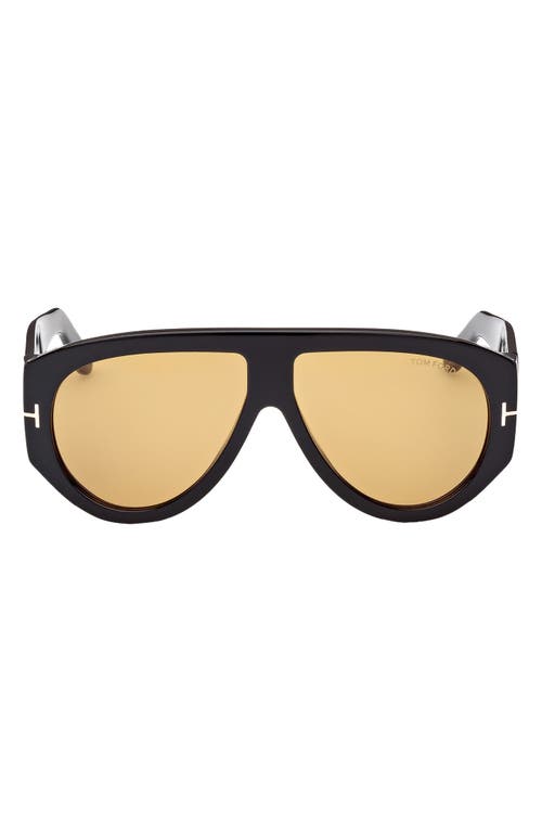 UPC 889214402530 product image for TOM FORD Bronson 60mm Gradient Pilot Sunglasses in Shiny Black/Yellow at Nordstr | upcitemdb.com