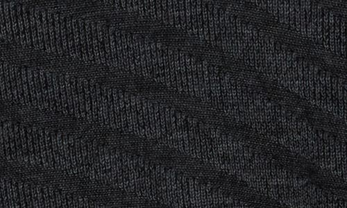 Bruno Magli Merino Wool Diagonal Textured Plaited Sweater In Grey Black
