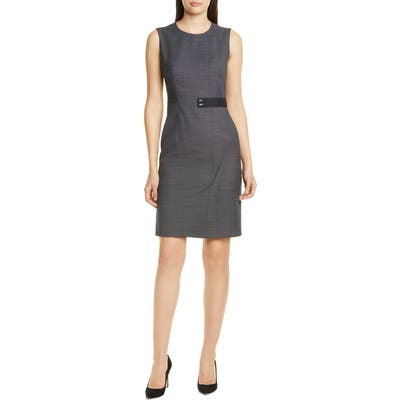Boss Dinta Micro Pattern Sheath Dress, Black