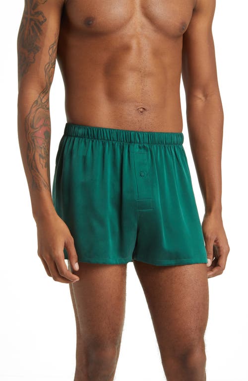 Washable Silk Boxer Shorts in Hum Forest