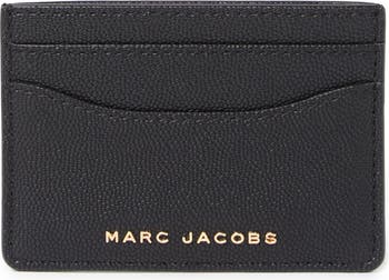 MARC JACOBS: credit card holder in grained leather - Beige