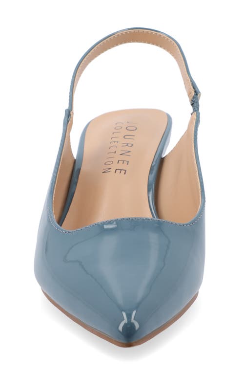 Journee Collection Paulina Slingback Pump In Patent/blue