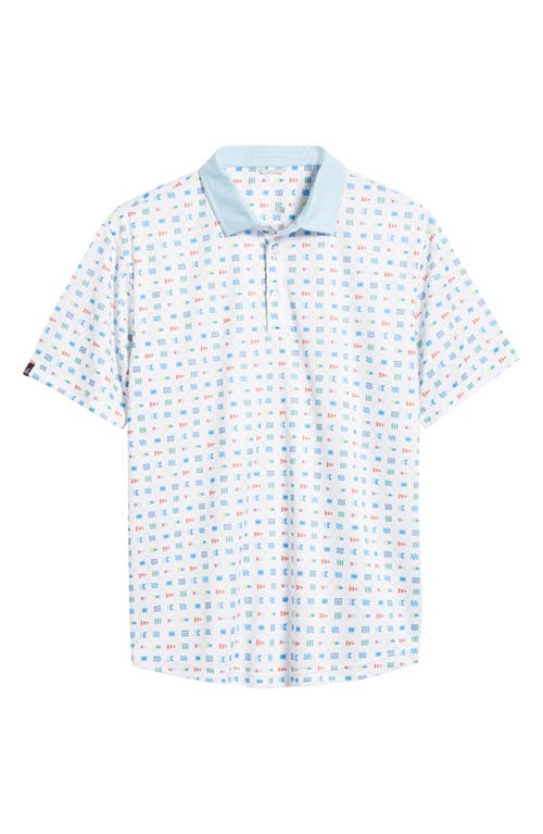 Swannies Louie Flag Print Golf Polo White at Nordstrom,