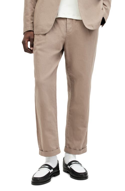 AllSaints Sainte Pleated Cotton & Linen Pants at Nordstrom,