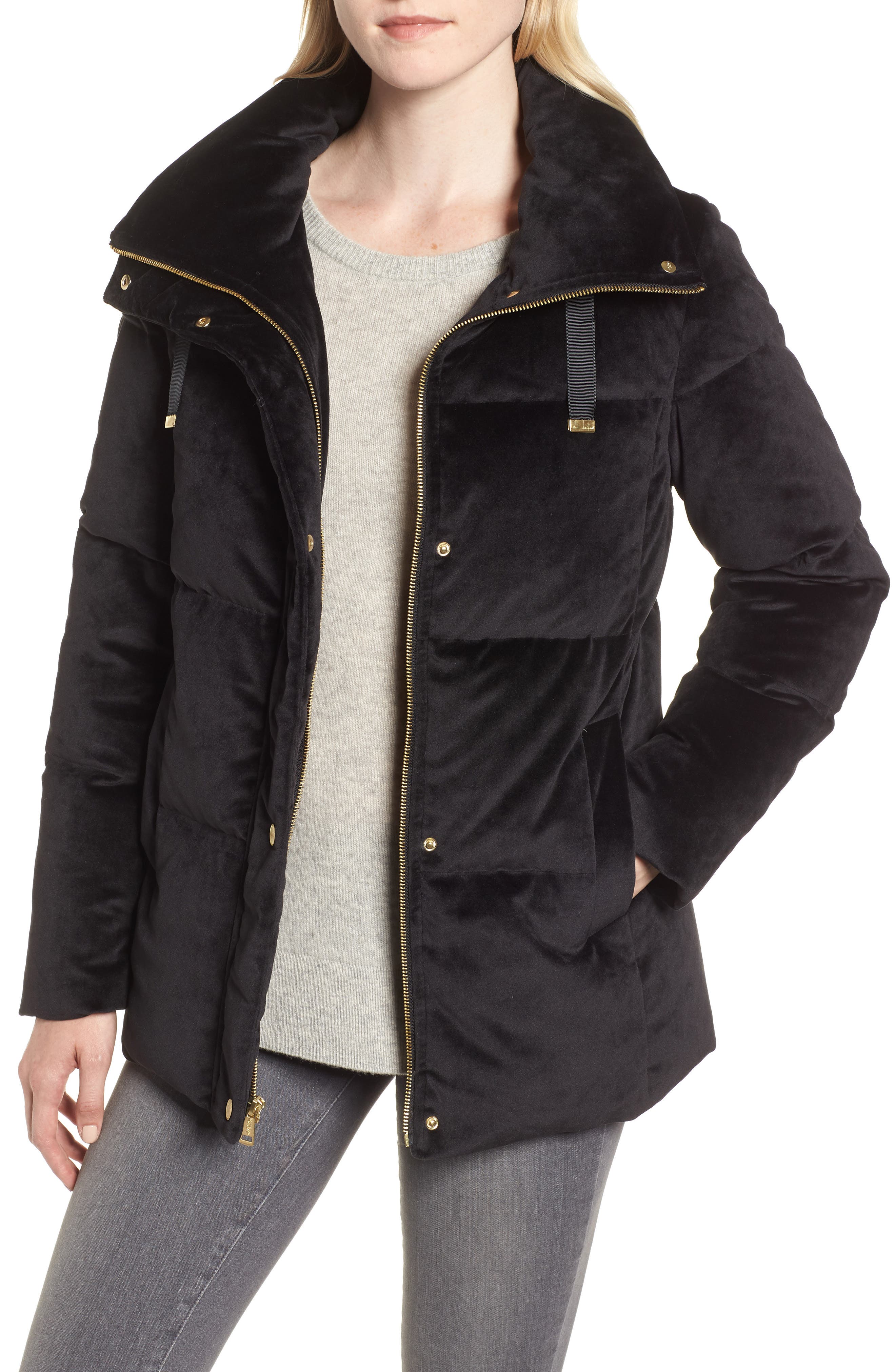 cole haan down trucker jacket