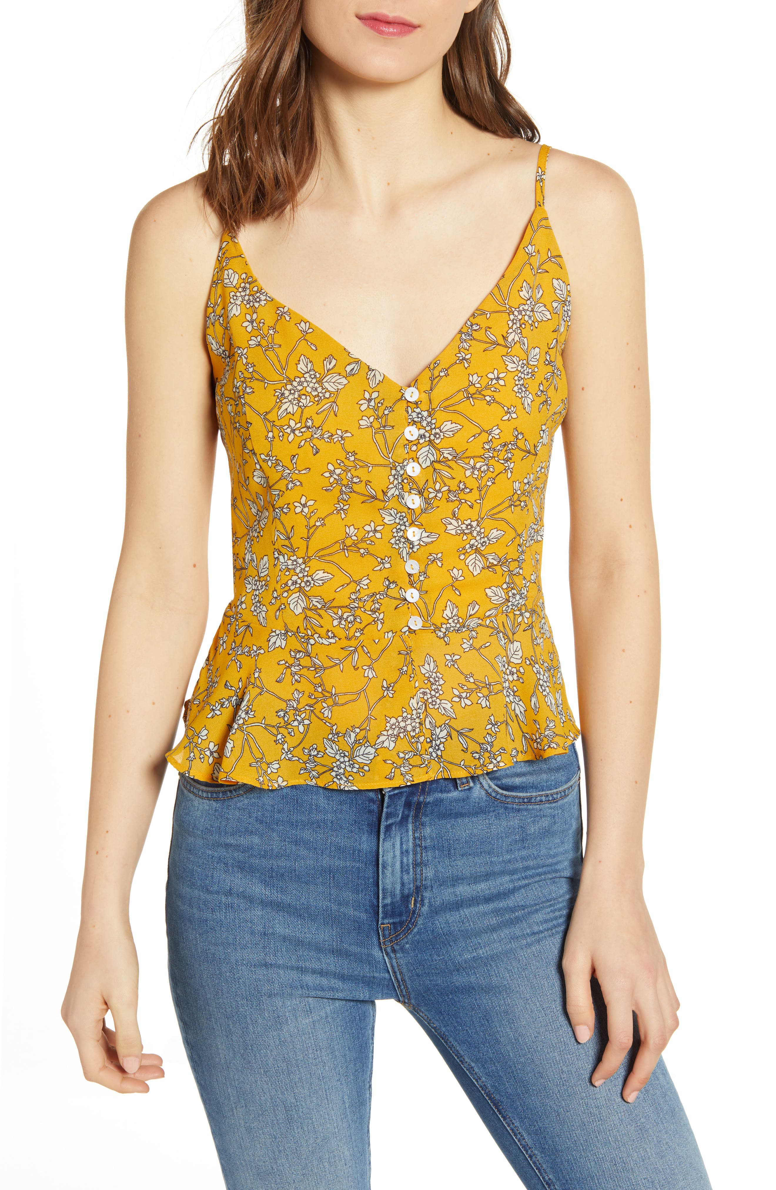 Heartloom Morgan Floral Camisole, Yellow