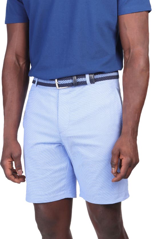 Shop Tailorbyrd Textured Dobby Chino Shorts In Blue Byrd