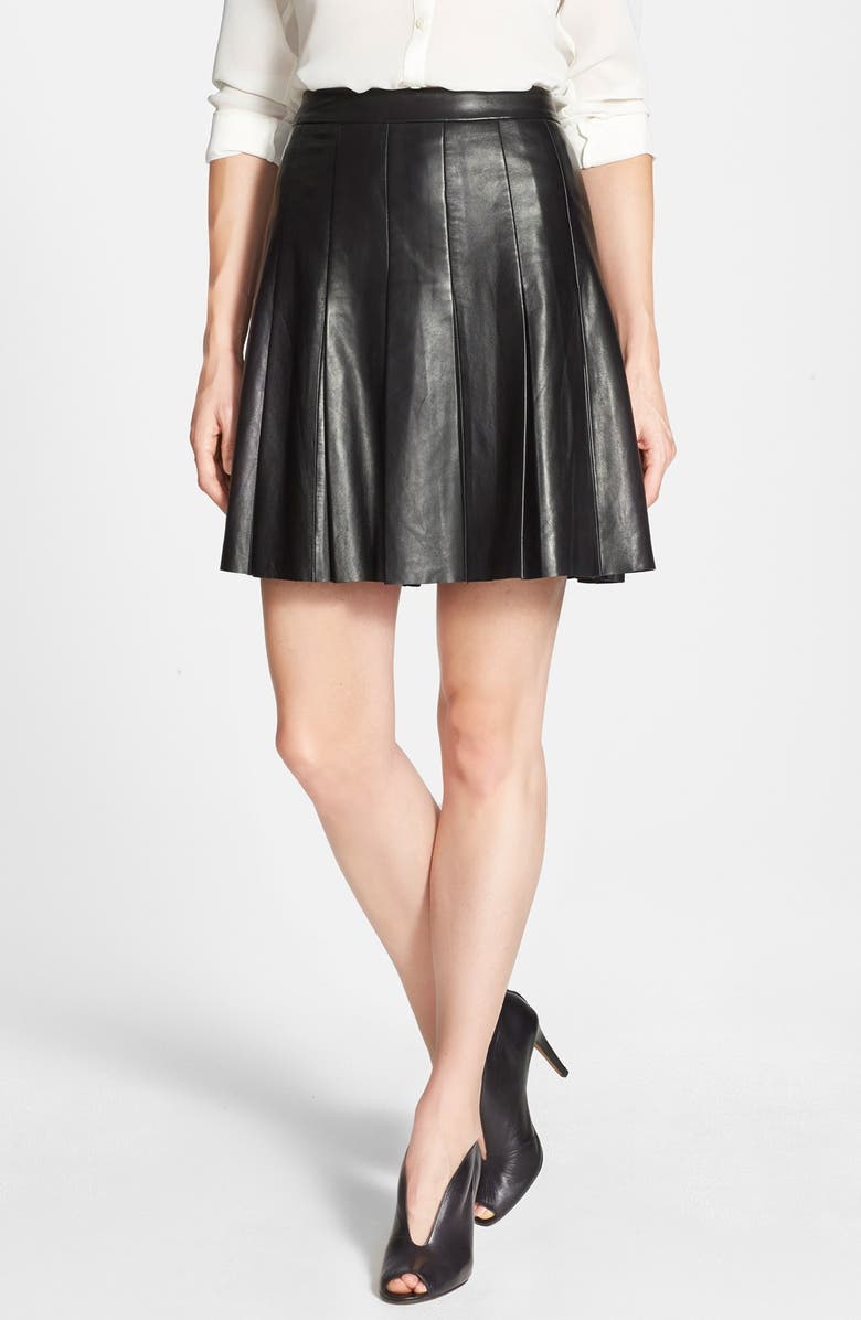 Halogen® Pleat Leather Skirt (Regular & Petite) | Nordstrom