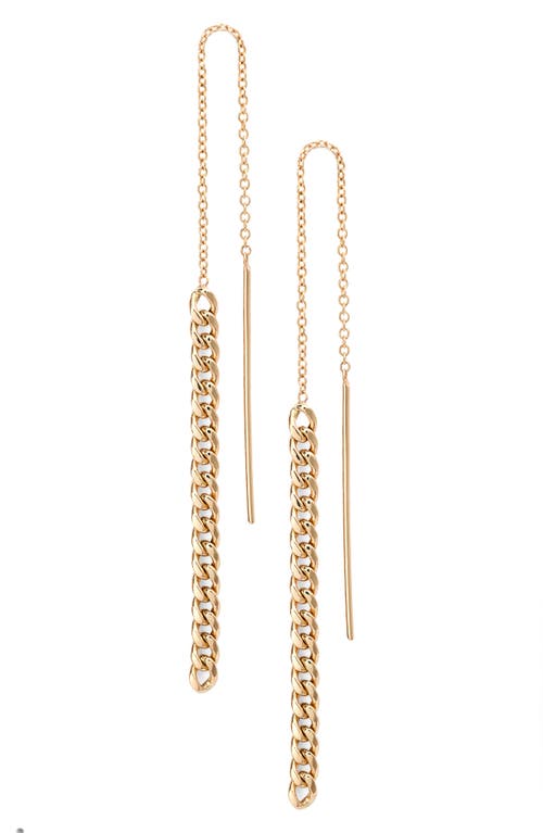 Zoë Chicco Curb Chain Threader Earrings in 14K Yellow Gold at Nordstrom