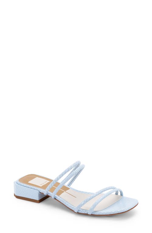 Dolce Vita Haize Strappy Slide Sandal in Sky Blue Embossed at Nordstrom, Size 7.5