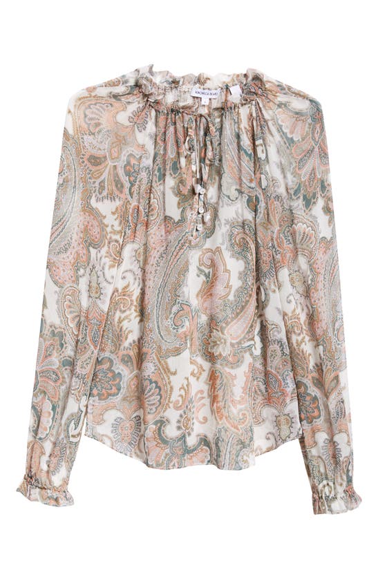 Shop Veronica Beard Antoinette Paisley Silk Top In Barely Orchid Multi