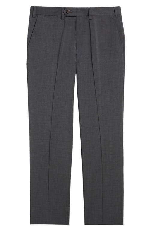 Emporio Armani Flat Front Wool Pants Solid Dark Grey at Nordstrom, Eu