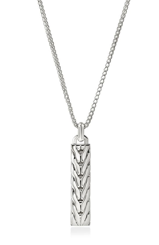 Shop John Hardy Hammered Chain Pendant Necklace In Silver