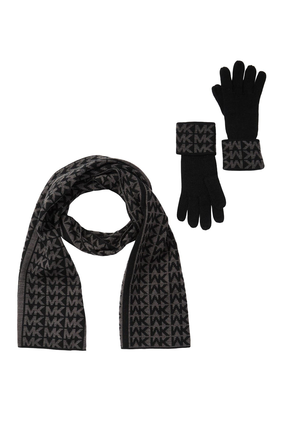 mk scarf and glove set