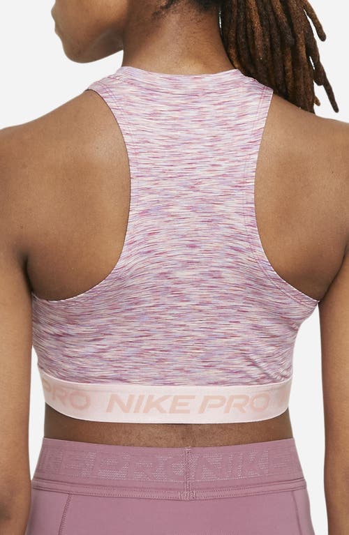 Shop Nike Pro Space Dye Crop Tank In Sweet Beet/pink Glaze/white