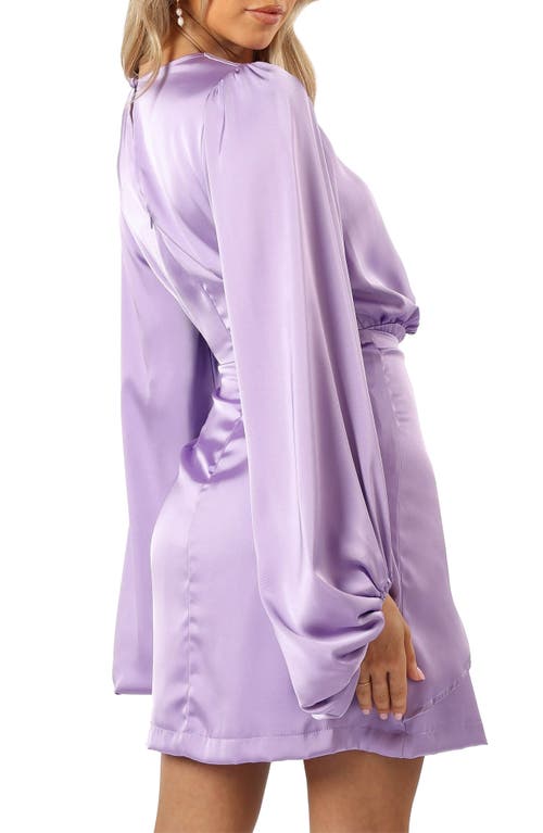 Petal And Pup Petal & Pup Emillia Balloon Sleeve Satin Minidress In Purple