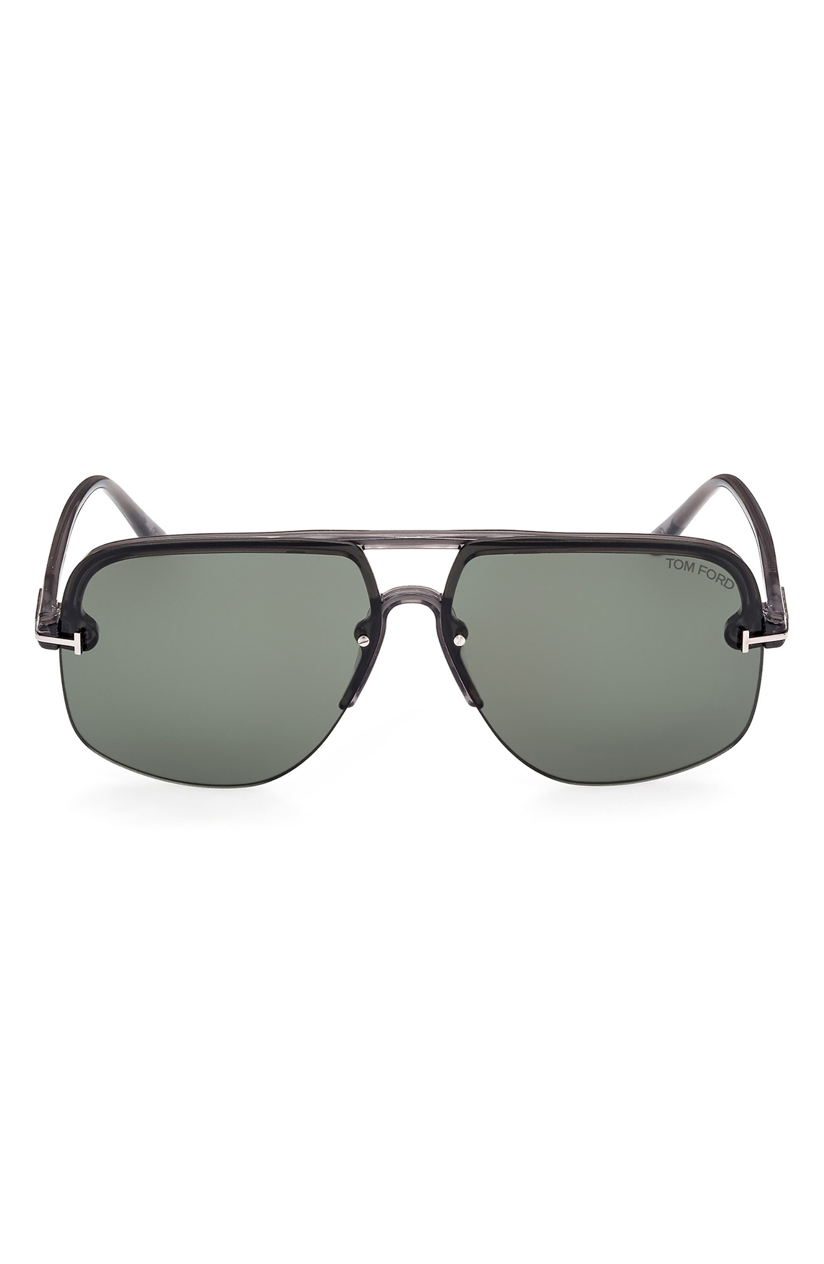 TOM FORD 63mm Oversize Navigator Sunglasses in Grey/Other /Green | Smart  Closet