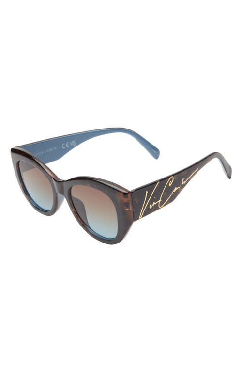 Shop Vince Camuto Gradient Cat Eye Sunglasses In Tortoise/blue