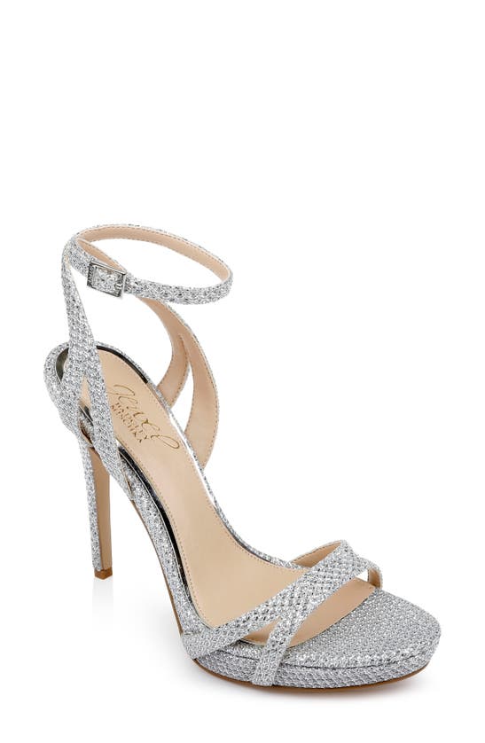 Jewel Badgley Mischka Gemma Ankle Strap Sandal In Silver