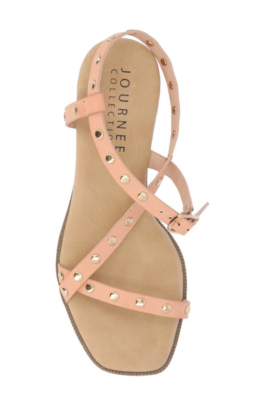 Shop Journee Collection Lindsay Studded Tru Comfort Platform Sandal In Blush