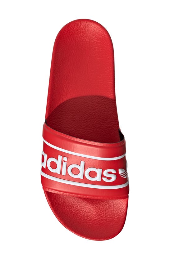 Shop Adidas Originals Adilette Slide Sandal In Red/ Red/ White