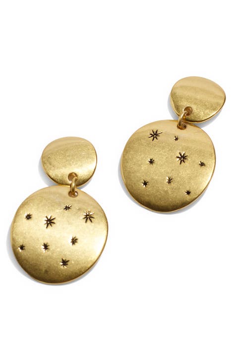 Etched Stars Drop Earrings