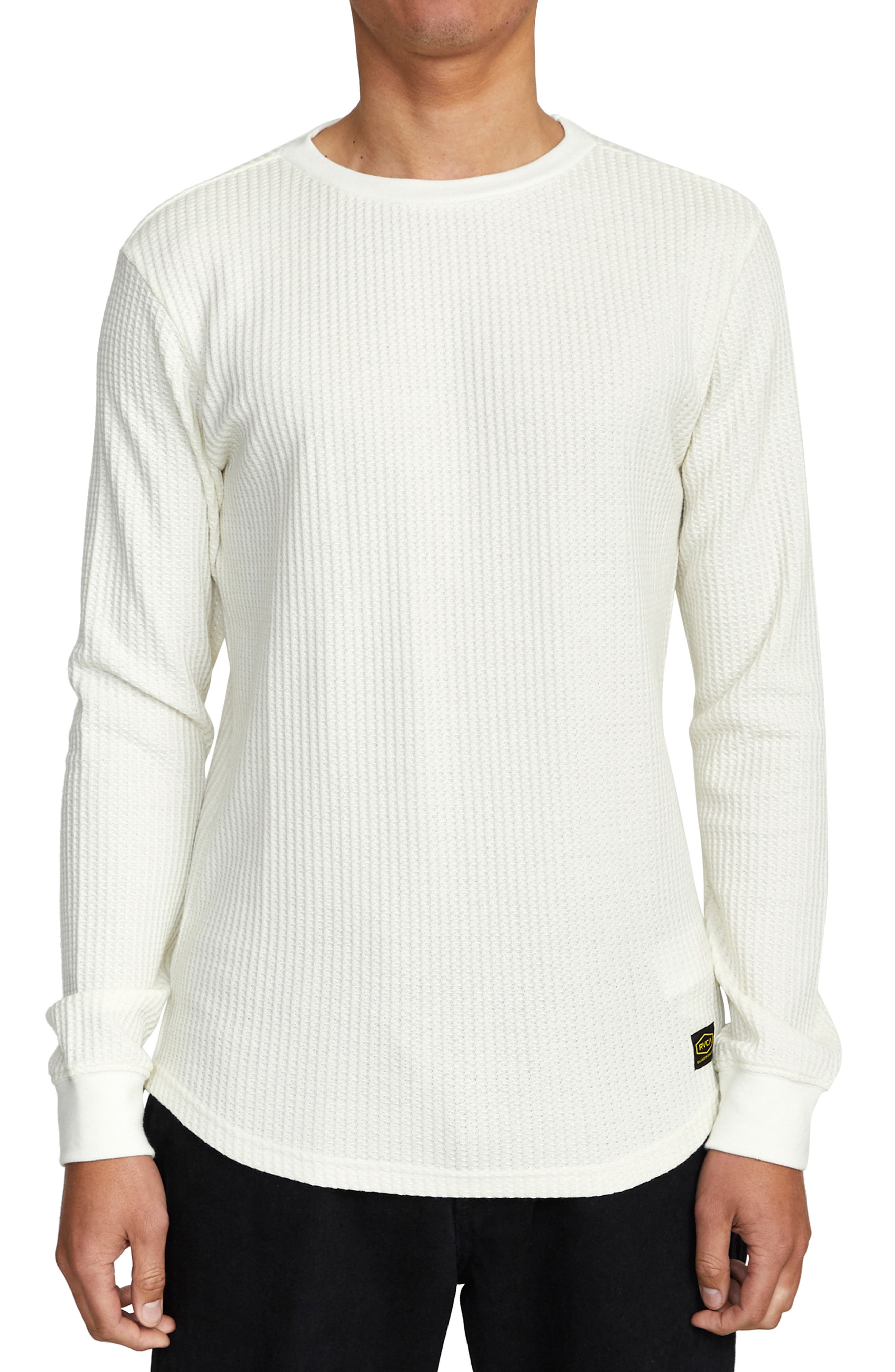 mens white thermal shirt